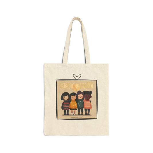 Knit Night Tote - Cotton Canvas Tote Bag for Every Occasion